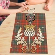 MacDougall Ancient Clan Crest Tartan Thistle Gold Jigsaw Puzzle