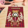 Lumsden Modern Clan Name Crest Tartan Thistle Scotland Jigsaw Puzzle