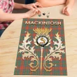 MacKintosh Ancient Clan Name Crest Tartan Thistle Scotland Jigsaw Puzzle