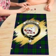 Lockhart Modern Clan Crest Tartan Jigsaw Puzzle Gold