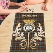 Murray of Atholl Weathered Clan Name Crest Tartan Thistle Scotland Jigsaw Puzzle