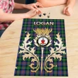 Logan Ancient Clan Name Crest Tartan Thistle Scotland Jigsaw Puzzle