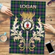 Logan Ancient Clan Name Crest Tartan Thistle Scotland Jigsaw Puzzle