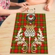 Leask Clan Crest Tartan Thistle Gold Jigsaw Puzzle