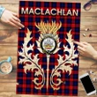MacLachlan Modern Clan Name Crest Tartan Thistle Scotland Jigsaw Puzzle