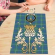 MacIntyre Hunting Ancient Clan Crest Tartan Thistle Gold Jigsaw Puzzle