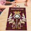MacIntyre Modern Clan Name Crest Tartan Thistle Scotland Jigsaw Puzzle