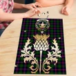 Urquhart Modern Clan Crest Tartan Thistle Gold Jigsaw Puzzle