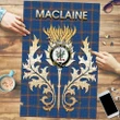 MacLaine of Loch Buie Hunting Ancient Clan Name Crest Tartan Thistle Scotland Jigsaw Puzzle