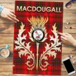 MacDougall Modern Clan Name Crest Tartan Thistle Scotland Jigsaw Puzzle