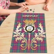 Lindsay Ancient Clan Name Crest Tartan Thistle Scotland Jigsaw Puzzle