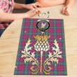 Lindsay Ancient Clan Crest Tartan Thistle Gold Jigsaw Puzzle