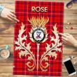 Rose Modern Clan Name Crest Tartan Thistle Scotland Jigsaw Puzzle