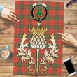 Grant Ancient Clan Crest Tartan Thistle Gold Jigsaw Puzzle