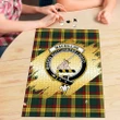 MacMillan Old Modern Clan Crest Tartan Jigsaw Puzzle Gold