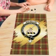 MacMillan Old Weathered Clan Crest Tartan Jigsaw Puzzle Gold