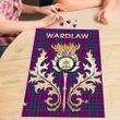 Wardlaw Modern Clan Name Crest Tartan Thistle Scotland Jigsaw Puzzle