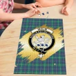 Inglis Ancient Clan Crest Tartan Jigsaw Puzzle Gold
