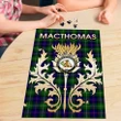 MacThomas Modern Clan Name Crest Tartan Thistle Scotland Jigsaw Puzzle