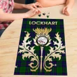 Lockhart Modern Clan Name Crest Tartan Thistle Scotland Jigsaw Puzzle