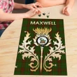 Maxwell Hunting Clan Name Crest Tartan Thistle Scotland Jigsaw Puzzle