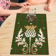 MacKinnon Hunting Modern Clan Crest Tartan Thistle Gold Jigsaw Puzzle