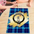 McKerrell Clan Crest Tartan Jigsaw Puzzle Gold