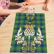 Johnston Ancient Clan Crest Tartan Thistle Gold Jigsaw Puzzle