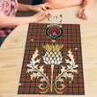 MacNaughton Ancient Clan Crest Tartan Thistle Gold Jigsaw Puzzle