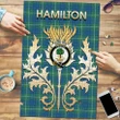 Hamilton Hunting Ancient Clan Name Crest Tartan Thistle Scotland Jigsaw Puzzle