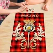 MacIver Modern Clan Name Crest Tartan Thistle Scotland Jigsaw Puzzle