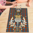 MacLachlan Ancient Clan Crest Tartan Thistle Gold Jigsaw Puzzle