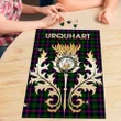 Urquhart Modern Clan Name Crest Tartan Thistle Scotland Jigsaw Puzzle