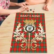 MacLaine of Loch Buie Clan Name Crest Tartan Thistle Scotland Jigsaw Puzzle
