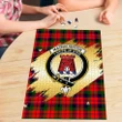 MacNaughton Modern Clan Crest Tartan Jigsaw Puzzle Gold