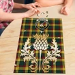 MacMillan Old Modern Clan Crest Tartan Thistle Gold Jigsaw Puzzle
