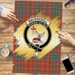 MacDougall Ancient Clan Crest Tartan Jigsaw Puzzle Gold