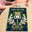 MacIntyre Hunting Modern Clan Name Crest Tartan Thistle Scotland Jigsaw Puzzle