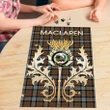 MacLaren Weathered Clan Name Crest Tartan Thistle Scotland Jigsaw Puzzle