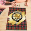 MacPherson Ancient Clan Crest Tartan Jigsaw Puzzle Gold
