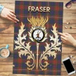 Fraser Hunting Modern Clan Name Crest Tartan Thistle Scotland Jigsaw Puzzle