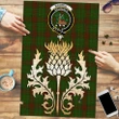 Maxwell Hunting Clan Crest Tartan Thistle Gold Jigsaw Puzzle