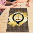 MacIntyre Hunting Weathered Clan Crest Tartan Jigsaw Puzzle Gold