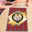 MacFarlane Modern Clan Crest Tartan Jigsaw Puzzle Gold
