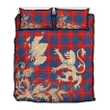 Galloway Red Tartan Scotland Lion Thistle Map Quilt Bed Set Hj4