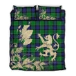 Graham of Menteith Modern Tartan Scotland Lion Thistle Map Quilt Bed Set Hj4