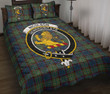 Nicolson Hunting Ancient Tartan Quilt Bed Set Clan Badge