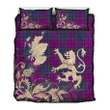 Wardlaw Modern Tartan Scotland Lion Thistle Map Quilt Bed Set Hj4