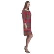 Tartan dresses - Shaw Red Modern Tartan Dress - Round Neck Dress TH8