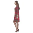 Tartan dresses - Shaw Red Modern Tartan Dress - Round Neck Dress TH8